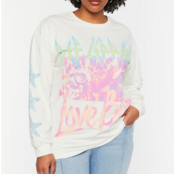 Def Leppard by Goodie Two Sleeves Graphic Band T-Shirt Size Small Embellished - Picture 1 of 7